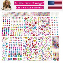 6124Pcs Gem Stickers-Self-Adhesive Face Jewelry Stickers, Acrylic Gems DIY Cr…