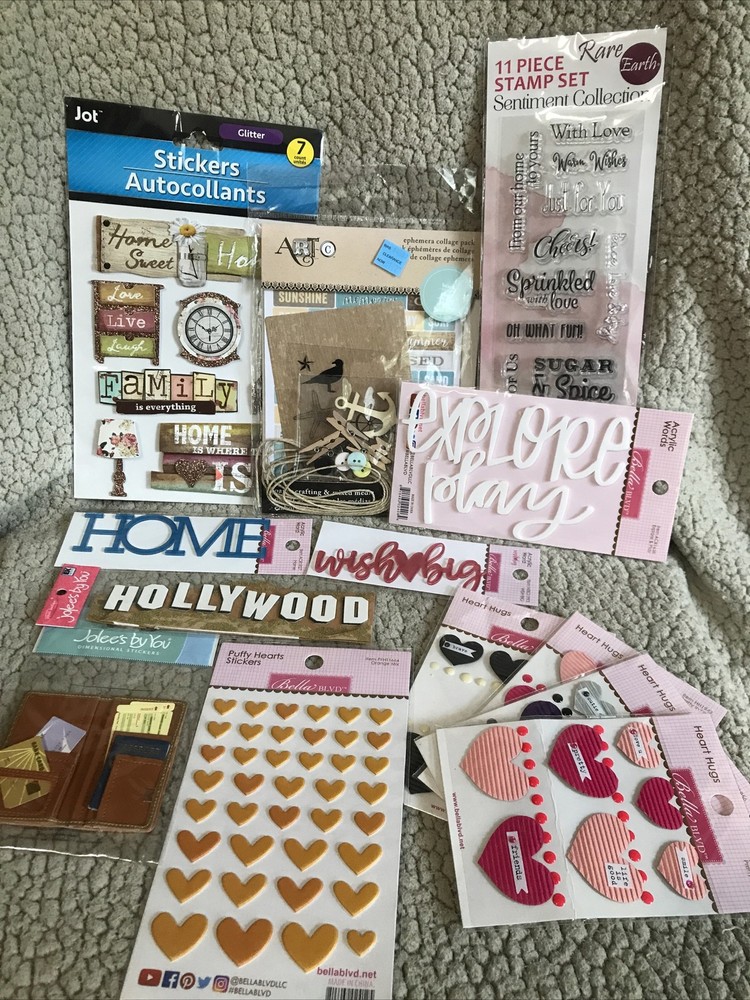 Scrapbook Stickers Craft Asst Bella Blvd Jot Rare Earth Jolee’s By You LOT OF 9