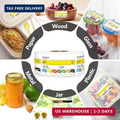 2 Rolls 1000 Pcs 1 inch X 2 inch Restaurant Quality Shelf Life Food Rotation Lab
