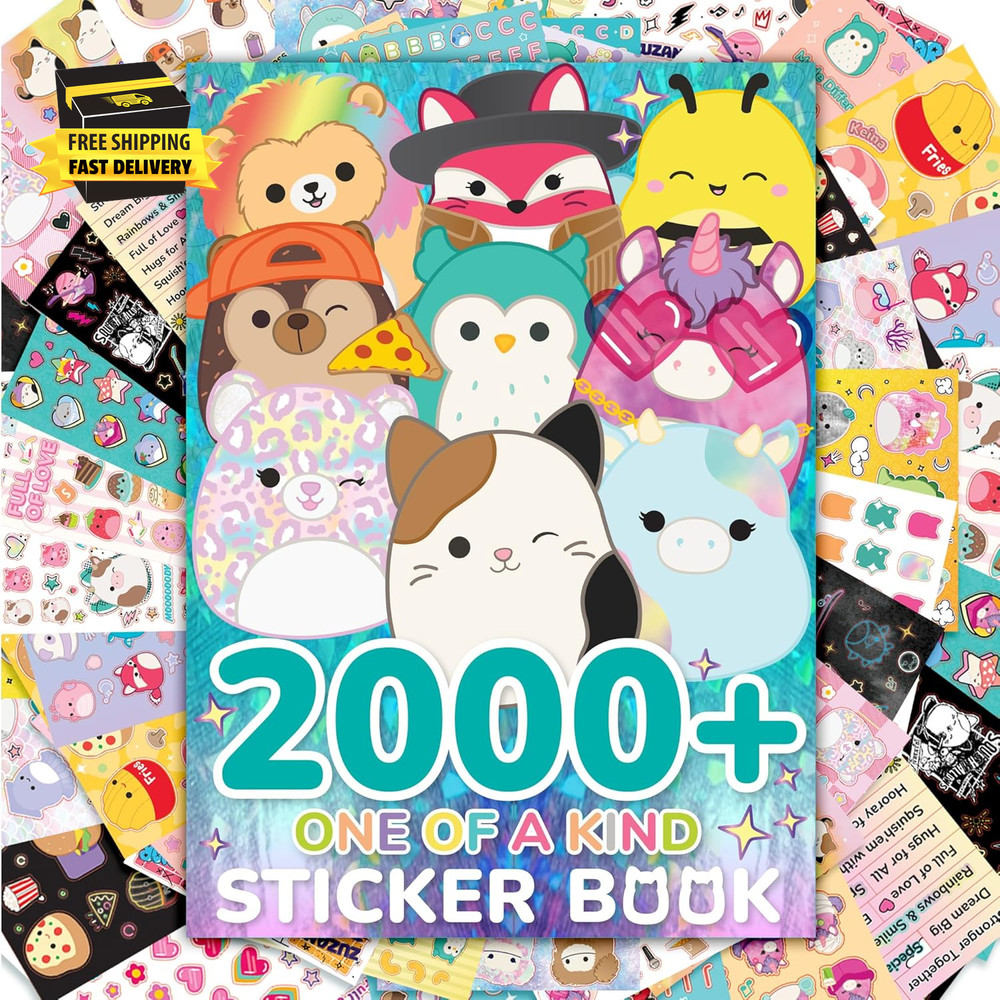 Sticker Book with Large and Small Sizes, Kids Stationary for Water Bottle, Noteb