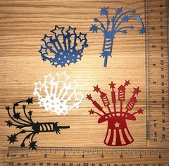 ❤️🤍💙15 STARBURST & ROCKETS PATRIOTIC ❤️🤍💙cardstock paper die cut