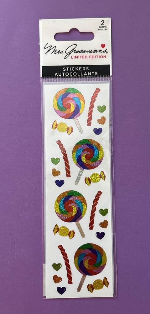 Mrs. Grossman’s Limited Edition Lollipops And More Stickers – 2 Sheets, NIP!
