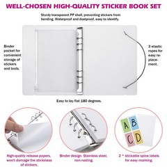 Reusable Sticker Book 100 Sheets Sticker Collecting Book with Pockets Stick