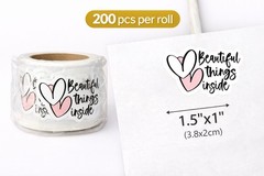 200 Beautiful Things Inside Stickers 1.5”x1” Packaging Labels Small Business