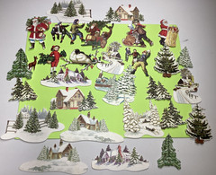 Anna Griffin Mini Snow Globe or Holiday Scene Stickers 27 Pieces