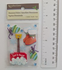 Winter Let It Snow Shovel Boots Mittens Scrapbooking Stickers by Recollections