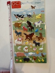B1 Puffy Farm Animals Stickers cow pig horse donkey sheep duck Sticker world