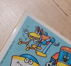 Vintage 1985 80’s Hallmark Cards Inc ROBOT Mini Sticker Sheet RARE!