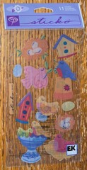 Sticko Velum Bird Eggs In Nest Building Birds Bath Tree House Scrapbook Stickers