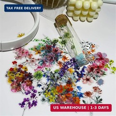50 Pieces Natural Flower Themed Transparent Stickers for Scrapbooking, Self-Adhe