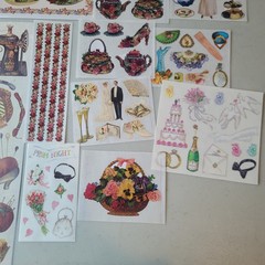 VICTORIAN floral Romance vintage sticker sheet lot 1990s (L) CREATIVE GIFTED