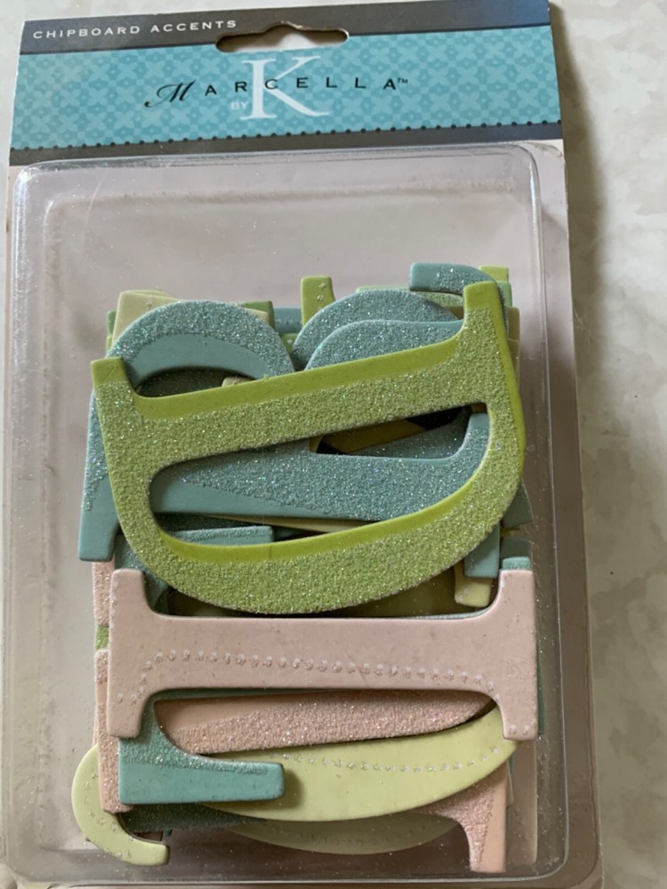MARCELLA CHIPBOARD LETTERS GLITTER LETTERS LARGE MULTI-COLOR GLITTER ALPHABET