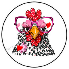 BLACK AND WHITE CHICKEN ROOSTER ENVELOPE SEALS LABELS STICKERS PARTY FAVORS