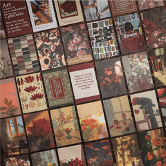6 Sets 300 Pcs Washi Stickers Set Vintage Aesthetic Sticker Book for Journaling,