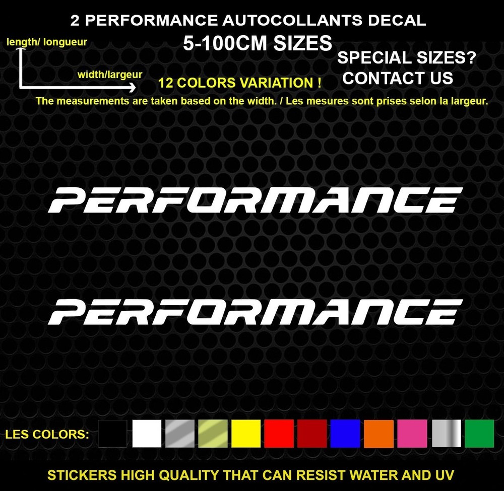 2 Performance Decorative Stickers – Vehicles & Accessories, 2 Piece Set