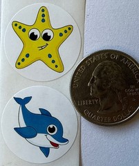 LITTLE SEA CREATURE Stickers(8pc) Ocean*Seahorse*Tropical Fish*Turtle*Starfish*