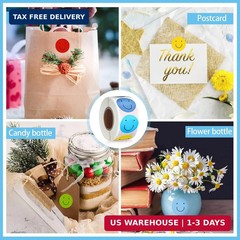 Outus 3000 Pcs Smile Stickers 1 Inch Happy Smile Face Motivational Chart Sticker