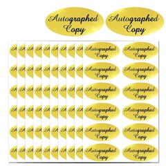 1008 PCS ‘Autographed Copy’ Stickers-1 x 2Inch Oval Gold Foil Labels Gold Foi…