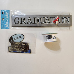 NEW Scrapbook SCHOOL GRADUATION Embellishments Stickers Rub-On Titles Ribbon