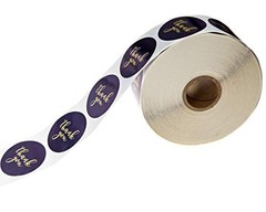 Navy Gold Foil Thank You Stickers – 1000 Round Gratitude Labels for Weddings, Gi