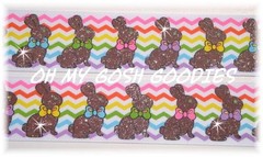 1.5 CHEVRON GLITTER CADBURY BRIGHT MULTI BUNNY EASTER GROSGRAIN RIBBON 4 BOW