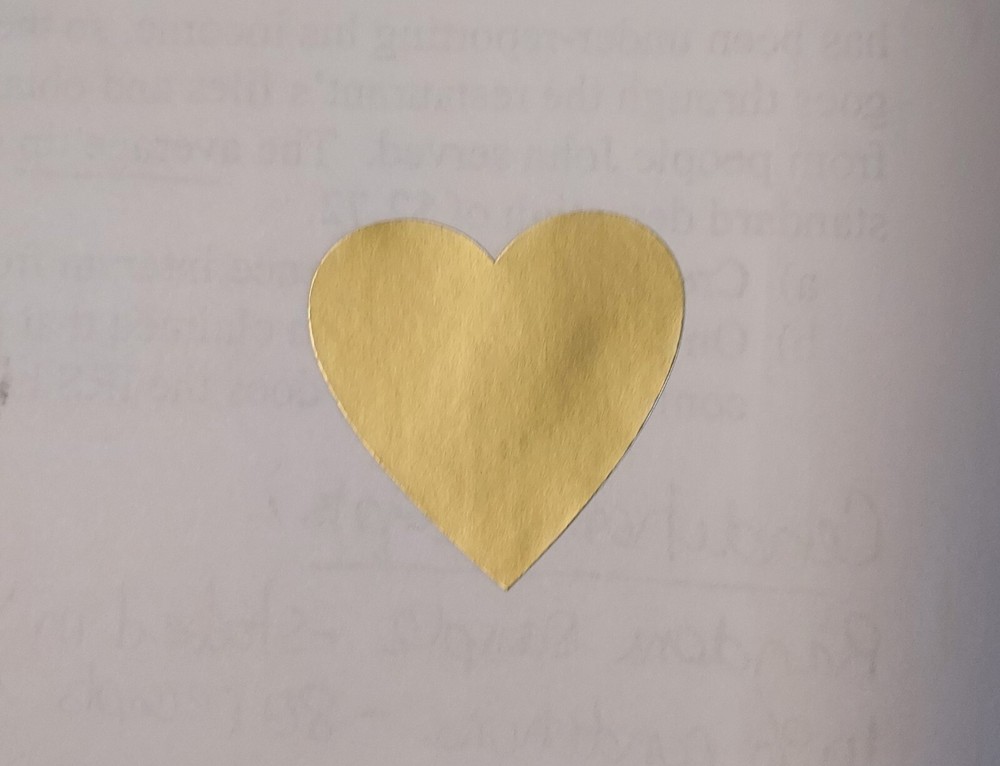Gold Foil Stickers Decorative Heart Shaped Label Crafts Envelope Seal 60 Pack