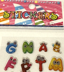 Alphabet Letter Stickers Funny Faces Eyeballs Colorful Crafts Lot of 2 NEW READ