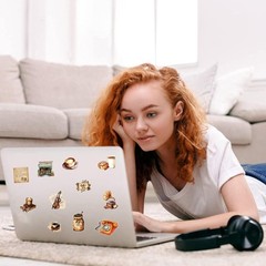 Retro Coffee Stickers 50pcs Aesthetic Scrapbook Journal Waterproof PET Set