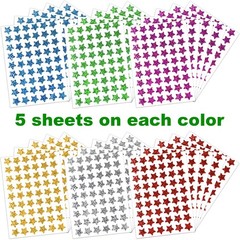 1620 Pack, 6 Colors, Holographic Small Star Stickers for Kids Reward, Behavio…