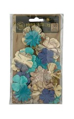 5 Pkg Lot Prima Marketing Paper Fabric Flower Embellishments Scrapbooking Crafts