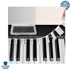 88-Key Colorful Piano Sticker Set for Beginners with Lighted Keys