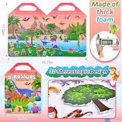 6 Set Puffy Sticker Books (260pcs) – 3D Reusable Animal, Dinosaurs, Space, Vehic