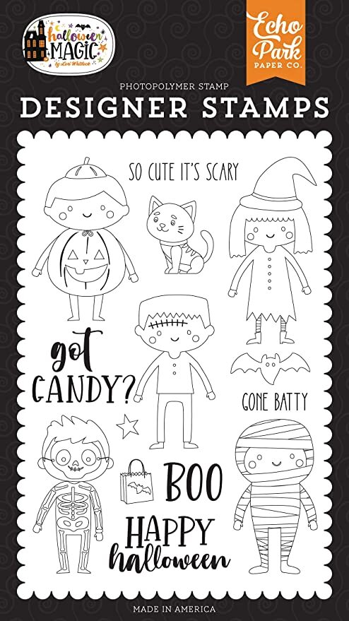 Echo Park Designer Acrylic Stamps HALLOWEEN MAGIC – GOT CANDY SET