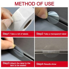 1″ Clear Circle Stickers (1000 Pcs), Transparent Self-Adhesive Seals