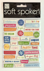 MAMBI Soft Spoken BIRTHDAY WORDS Scrapbooking Stickers Celebrate Party Cake Fun