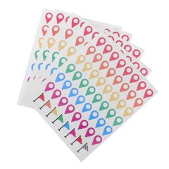 5 Sets Reusable Colorful Map Location Stickers Self Adhesive for Adventure Maps