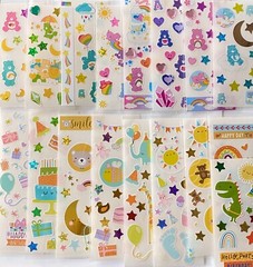 Care Bears Disney Princess Cinderella Little Mermaid Sleeping, 197+ STICKERS MXD
