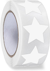 White Star Stickers Roll, 500 PCS Small Star Stickers 1 Inch Self-Adhesive Stars