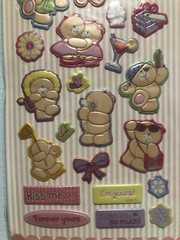 Forever Friends Bear Costume Party Puffy Sticker Sheet Scrapbook Diary Rare Htf