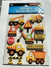 Jot Pop-Up Construction Stickers Trucks Detour Road Signs Work Zone 18ct NEW
