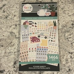 NEW Happy Planner Sticker Book – Essential Icons 1466 Pieces ☕️🫖🧋🎶🕶️🎂🦋🪴