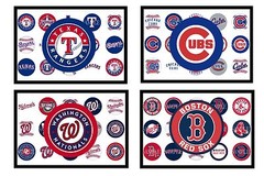 15 Pre-Cut MLB Baseball Teams 1 Inch Bottle Cap Images (30 Options)