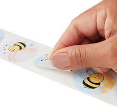 1000 Pieces Bumble Bee Stickers for Kids, Classroom Reward, DIY Crafts, Round