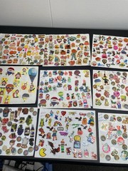 Vintage 80s Sticker Book Pages Scratch and Sniff Puffy Stickers Halloween