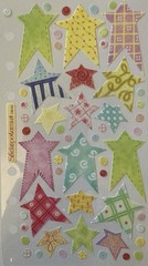 VELLUM PASTEL STAR Binder Stickers(55pc)Sticko•Pattern •Polka-Dots•Card Making•