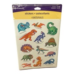 VINTAGE HALLMARK DINOSAURS STICKERS 4 SHEETS SEALED