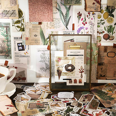 260 PCS Vintage Scrapbooking Supplies Aesthetic Journaling Kit,Large Collection