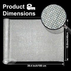 Car Rhinestone Sheets Self-Adhesive 2mm Crystal Gems Decor 15.8″x39.4″ Shiny