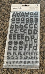 American Crafts Remarks Basics BLACK GLITTER Chipboard Stickers 227 Pieces