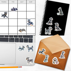 Miniature Schnauzer Dog Stickers Journals,Scrapbooks, Planners, Glossy, Matte